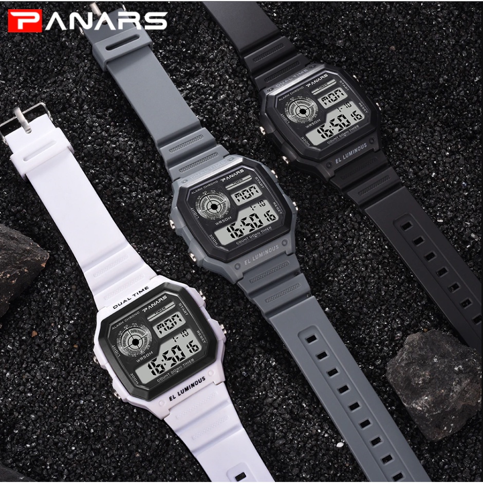 Đồng hồ điện tử PANARS 8114, đồng hồ thể thao nam đeo tay dây silicon kỹ thuật số chống nước chính hãng - TOP WATCH
