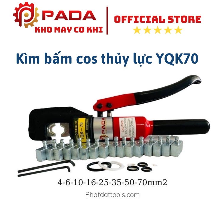 Kìm bấm cos dây điện thủy lực YQK70-Bấm tối đa 70mm2-Bảo hành 6 tháng