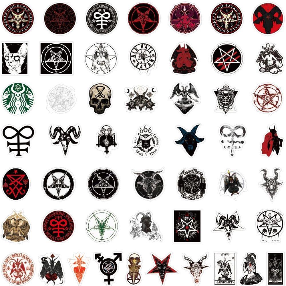 Sticker Dán Trang Trí Ván Trượt / Laptop / Xe Hơi Họa Tiết Graffiti Satanism Nhiều Công Dụng