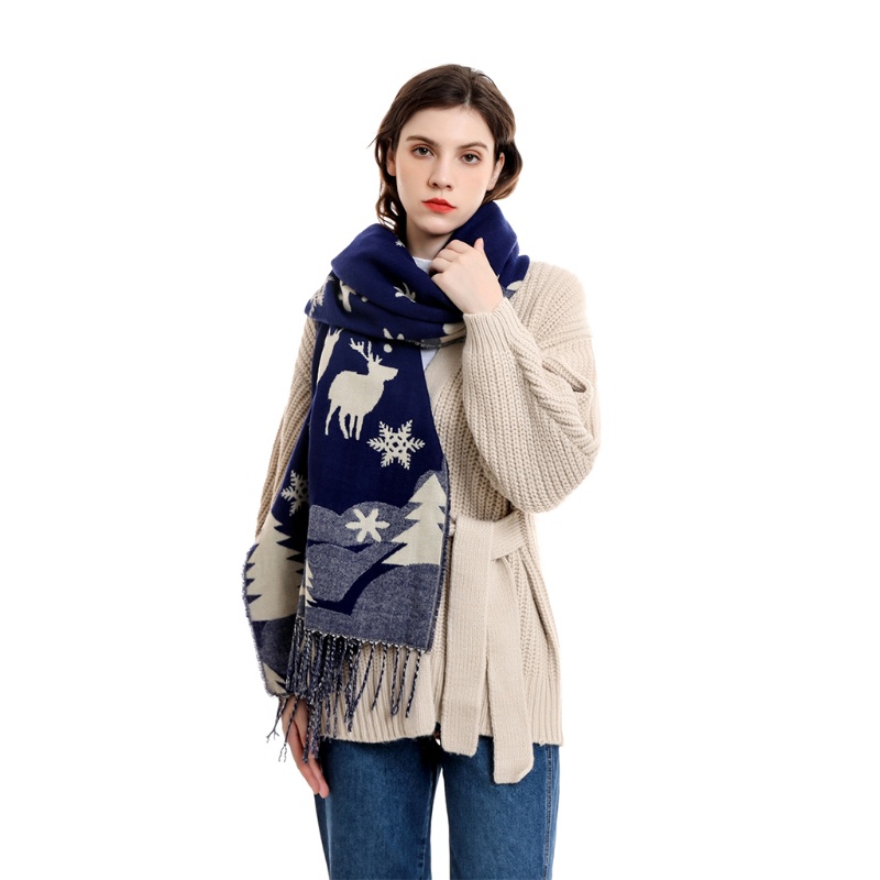 Khăn Choàng Cổ Bằng Len Pashmina Thời Trang Giáng Sinh Cho Nữ