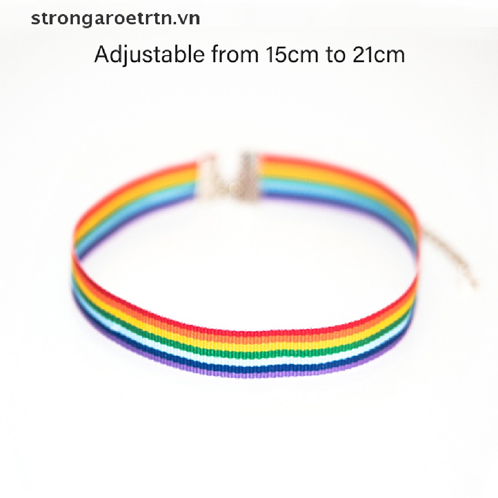 Vòng cổ choker màu cầu vồng phong cách Lgbt xinh xắn dành cho nữ