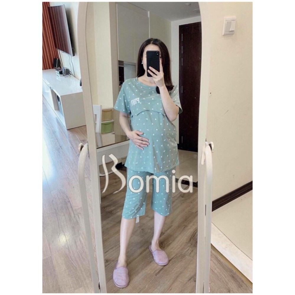Đồ Bộ Bầu Sau Sinh Lửng Pink, thuận lợi Cho Con Bú, Thoáng Mát Siêu Đẹp 4 y9