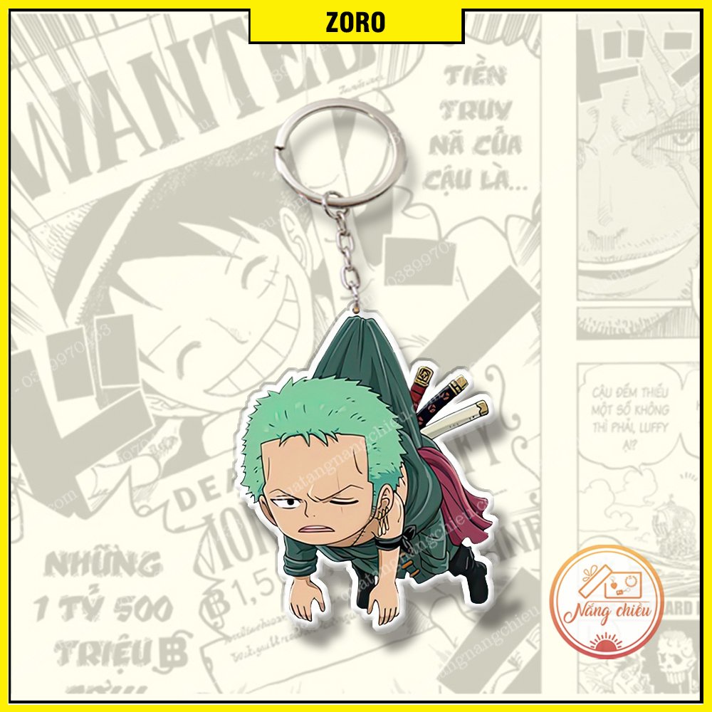 Móc Khóa Dày In Sắc Nét 2 Mặt Chibi Onepiece Luffy, Zoro, Nami, Ace, Law ☘️Quà Tặng Nắng Chiều☘️