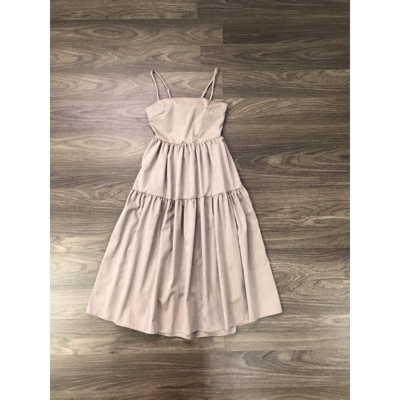 Đầm midi thắt nơ sau Hobbs.