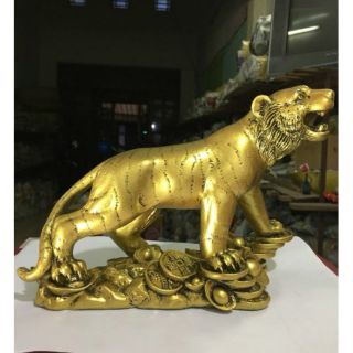 Tượng đá trang trí cọp tiền màu đồng