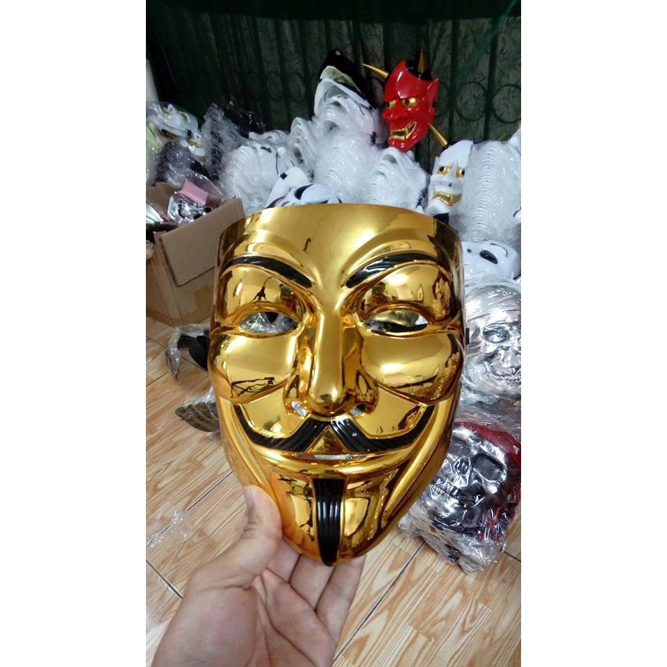 MẶT NẠ ĐỦ MÀU HACKER đen vàng bạc trắng