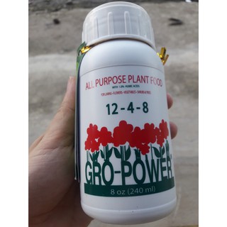 GRO POWER 12-4-8 - kích thích sinh trưởng cây trồng của MỸ lọ 240ml