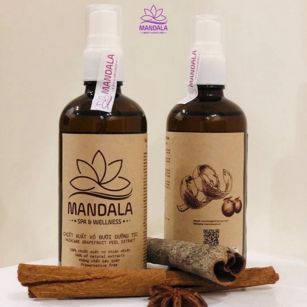 Tinh dầu bưởi xịt dưỡng tóc tinh dầu bưởi mandala 100ml chống rụng kích mọc tóc chính hãng