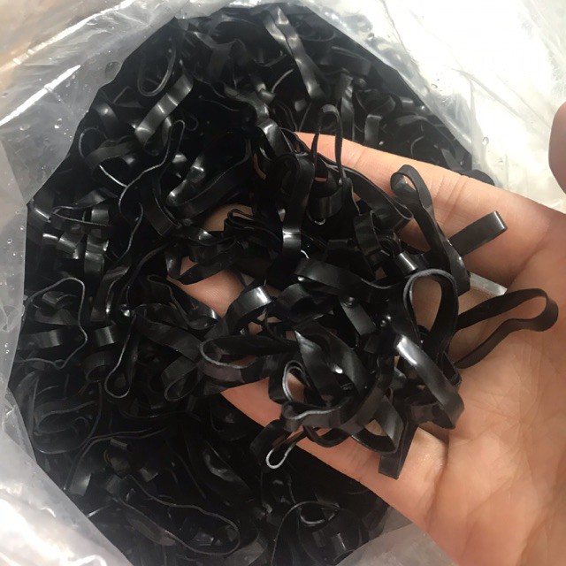 Dây Buộc Tóc [FS] Dây Chun Đen Cột Tóc Túi 100 Gram Dành Cho Nữ Mọi Lứa Tuổi Dày Dặn Co Dãn Sợi To BANANA