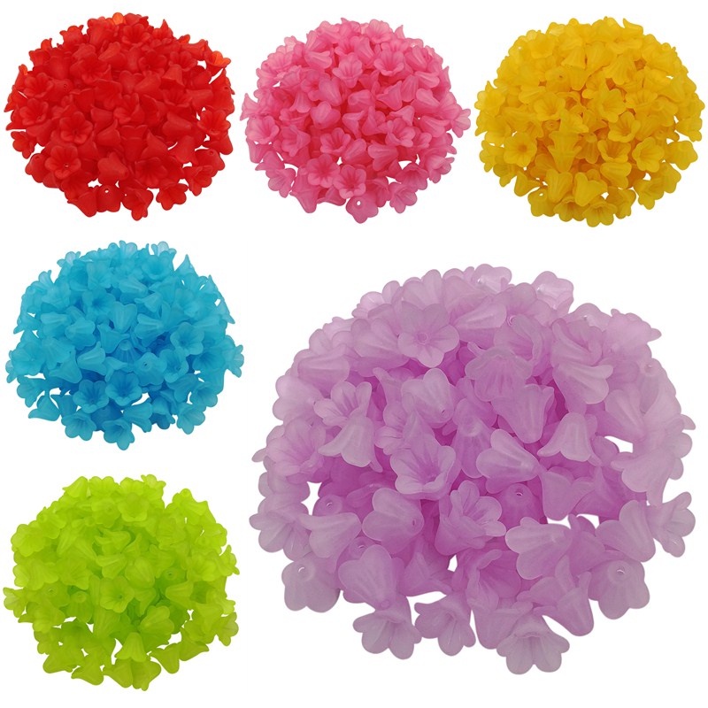 Bộ 50 bông hoa nhựa acrylic trong suốt dùng cho trang trí