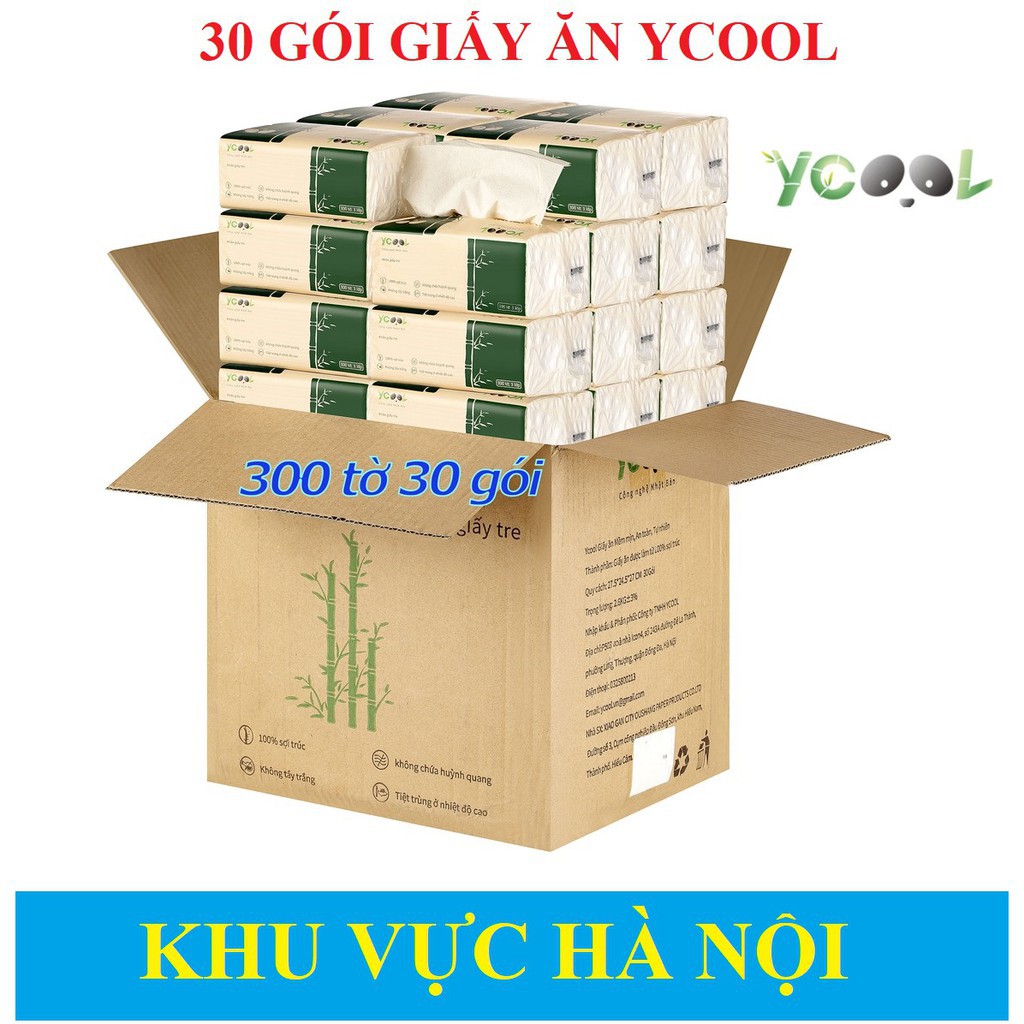 THÙNG 30 GÓI GIẤY ĂN GẤU TRÚC YCOOL (HOT)