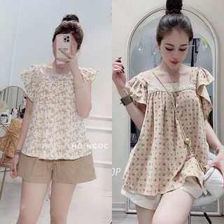 [Siêu Hot] Set Áo Hoa Nhí Peplum Mix Quần Đùi Siêu Xinh Có Ảnh Thật Kèm Video