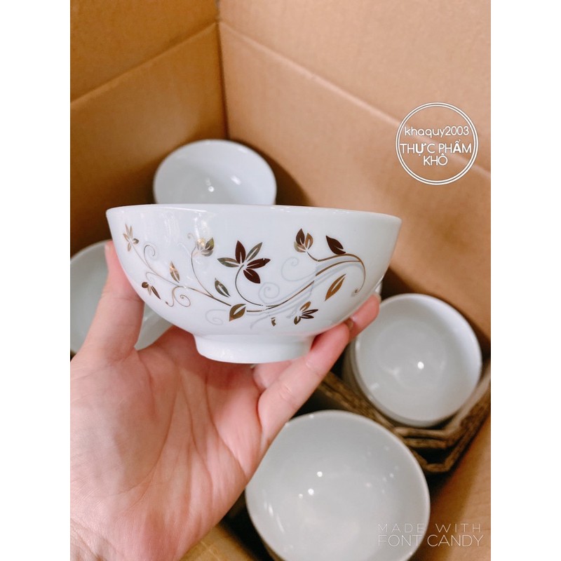 chén cơm sứ trắng