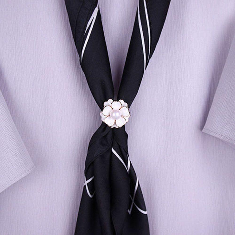 Ghim Cài Khăn Choàng Lụa Đính Đá Lấp Lánh Cho Nữ