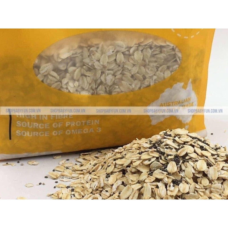 [Freeship] Yến mạch mix hạt chia Whole Grain Oats Chia của Úc túi 500g