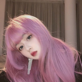 [001] Tóc Giả Thẳng Dài Màu Hồng Tím