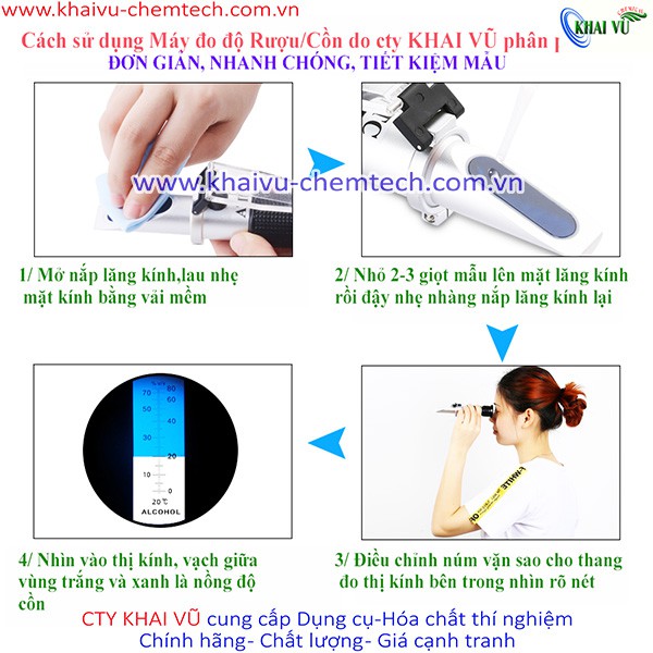 Khúc xạ kế- máy đo nồng độ CỒN 0-80 độ