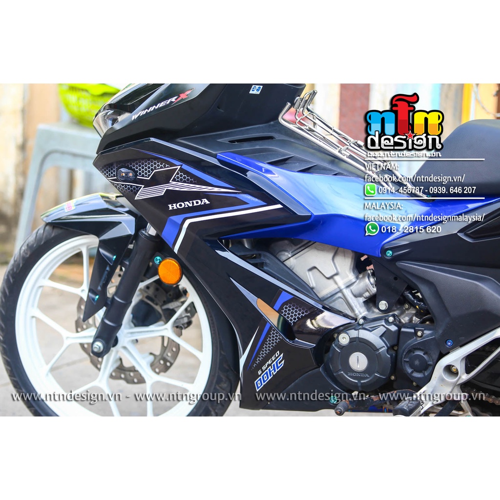 Tem Rời Dán Xe Winner X Mẫu Xanh Đen Cực Hot, Hàng 3 Lớp Chất Lượng Cao