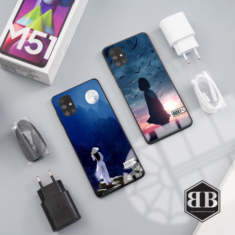 Ốp lưng kính cường lực Samsung Galaxy M51 hình cô gái cô đơn