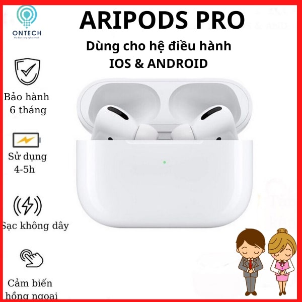 Tai nghe bluetooth TWS Aripods Pro , Cảm biến đa điểm , Chống ồn , Định vị đổi tên , Bảo hành 6 tháng 1 đổi 1