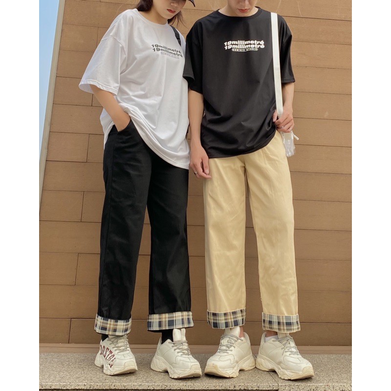 Quần kaki phối line caro TOGO ulzzang (ẢNH THẬT)