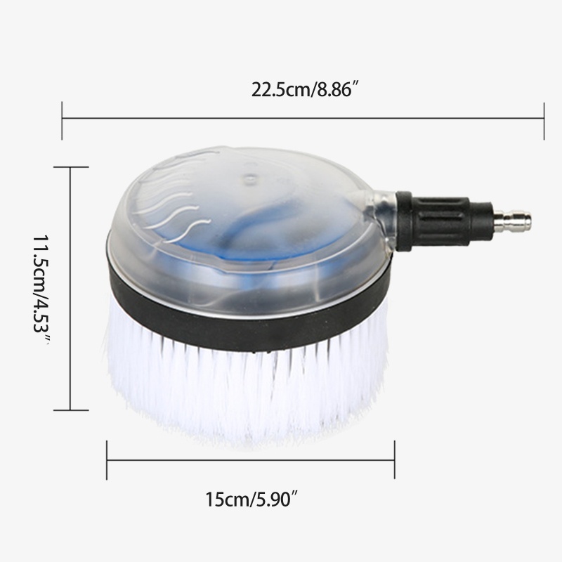 Bàn Chải Lông Mềm 360 Độ Chuyên Dùng Vệ Sinh Xe Hơi° Đầu Nối Ống Nước Áp Suất Cao Hình Quạt 1 / 4