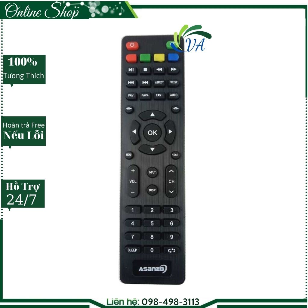 Điều Khiển TiVi ASANZO Nhỏ Ngắn-remote tivi asanzo