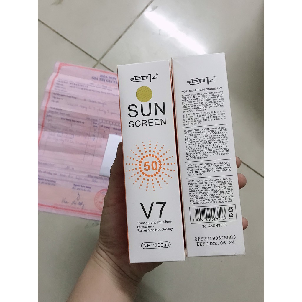 [ CHÍNH HÃNG] Kem chống nắng V7 Sun Screen CHÍNH HÃNG
