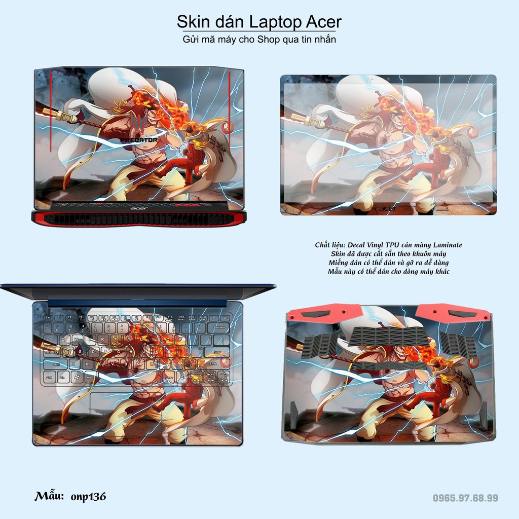 Skin dán Laptop Acer in hình One Piece nhiều mẫu 16 (inbox mã máy cho Shop)