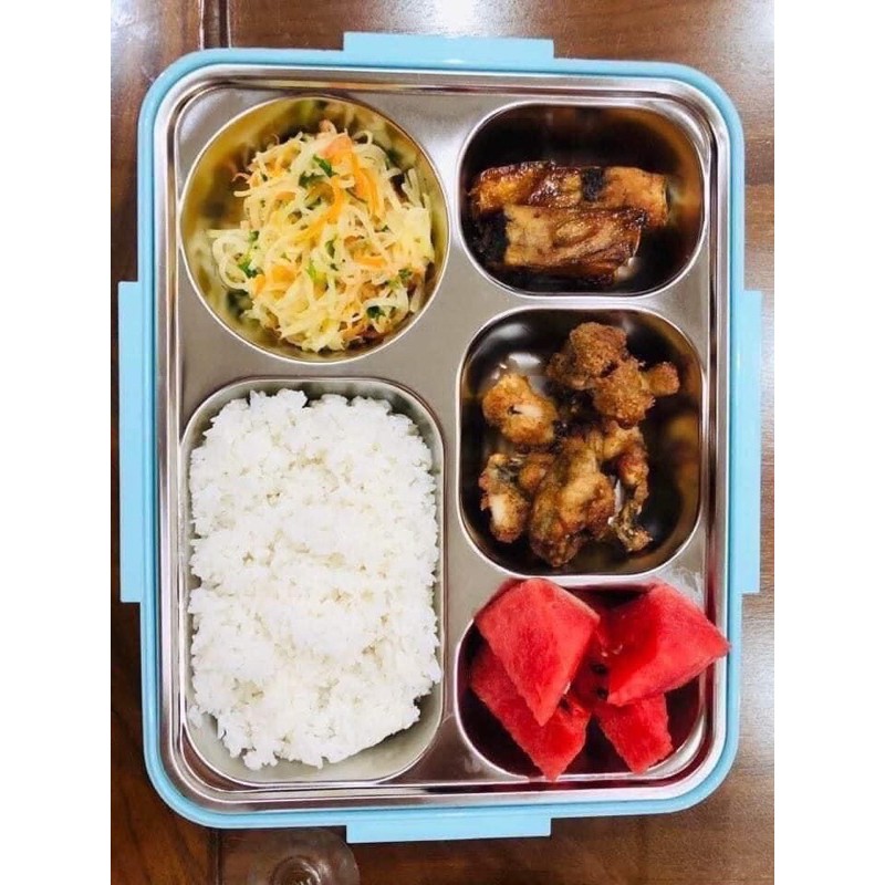 Hộp cơm nhiều ngăn khay innox