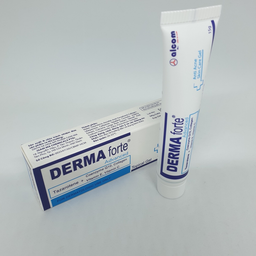 Derma Forte Gel 15g Kem Giảm Mụn Trứng Cá, Ngừa Thâm, Mờ Sẹo, Dưỡng Da