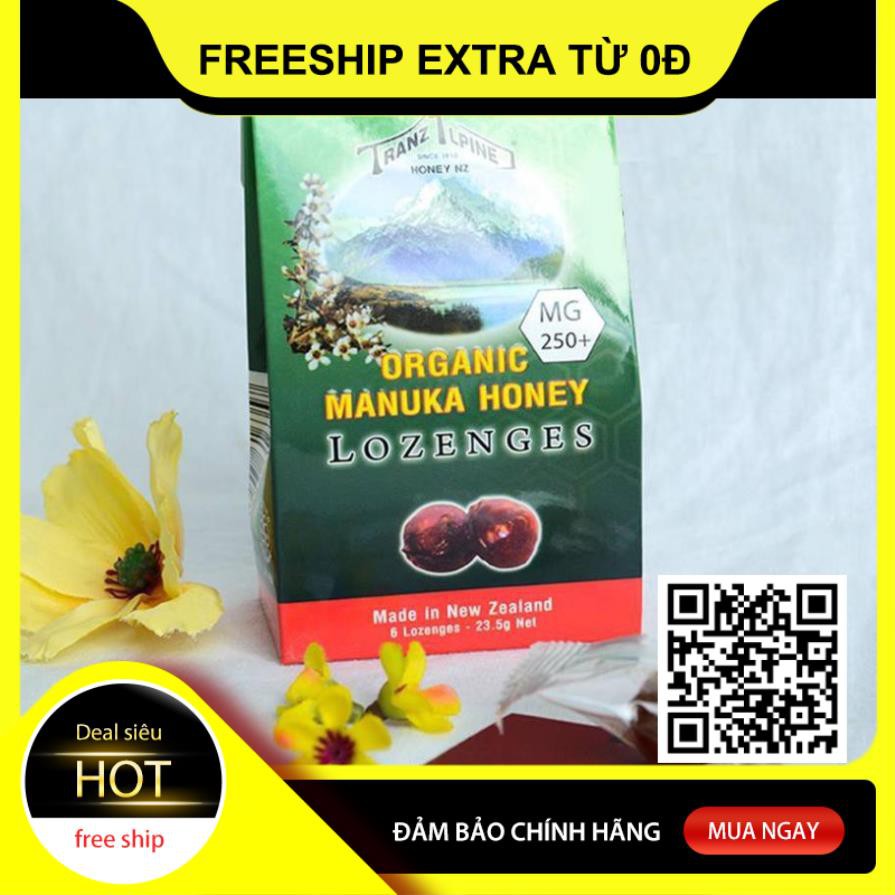 Kẹo mật ong Manuka Organic Manuka Honey Lozenges MG250+ (6 Viên)