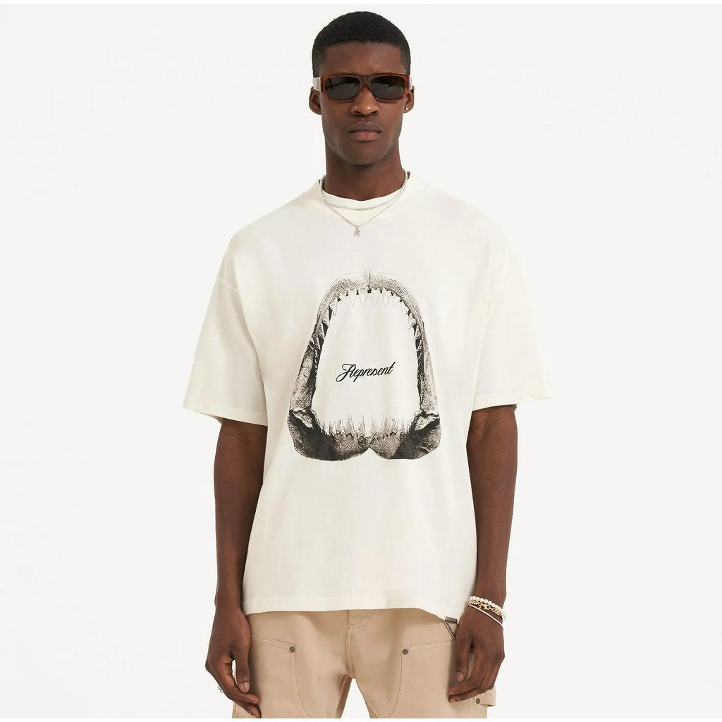 REP 23SS New Shark Tooth Logo Print High  Street RESENT British Fashion Short Sleeve Couple Same T-shirt