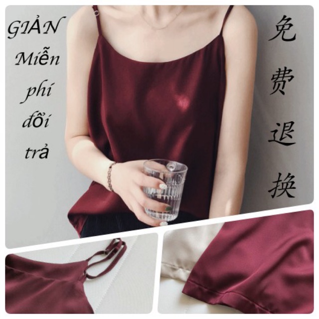 ÁO HAI DÂY CỔ NGANG VẢI LỤA