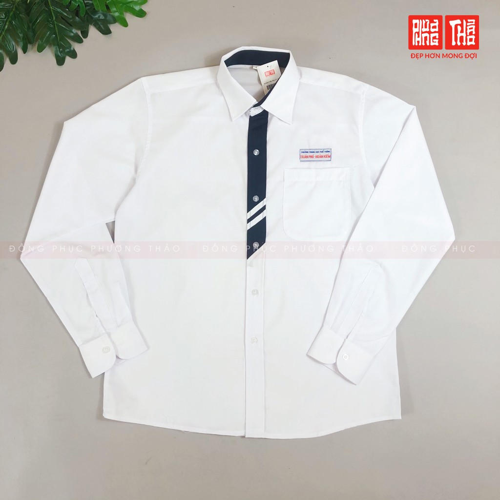 Áo sơ mi nam dài tay đồng phục Trần Phú-Cấp 3