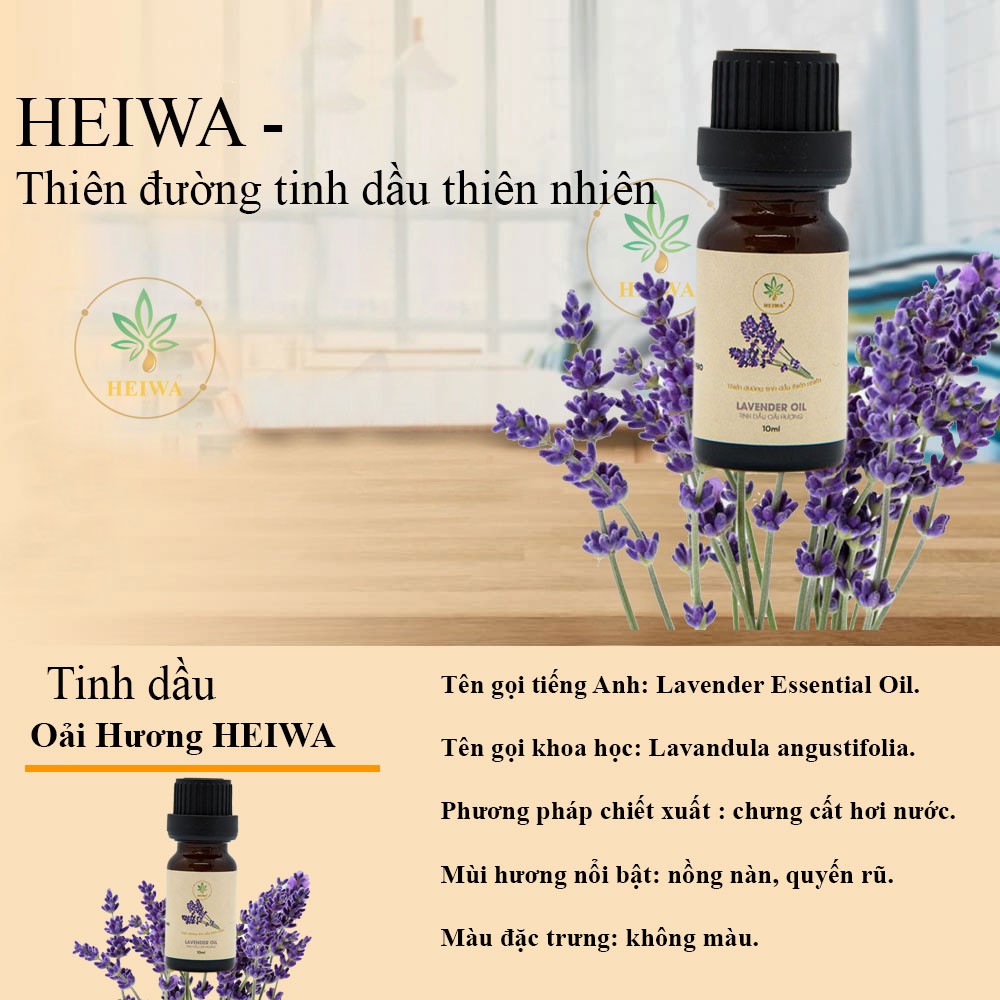 [CHAI LỚN- GIÁ KHO] Tinh dầu Oải hương HEIWA nhập khẩu Ấn Độ có giấy kiểm định, dung tích 50ml