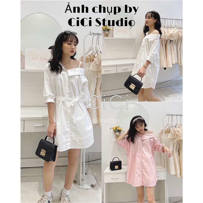 Váy sơmi lệch trễ vai CICISTUDIO