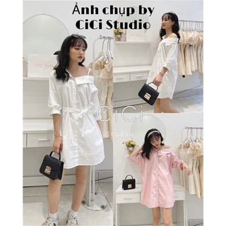 Váy sơmi lệch trễ vai cicistudio
