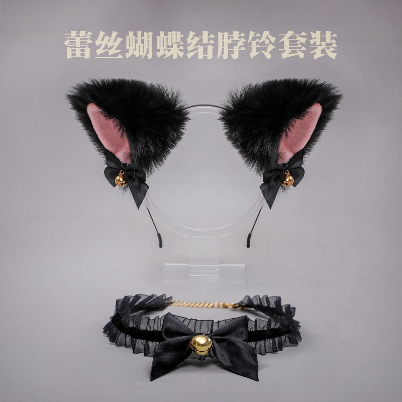 9.22Set Băng Đô Tai Mèo + Chuông + Băng Đô Ren Phong Cách Lolita | BigBuy360 - bigbuy360.vn