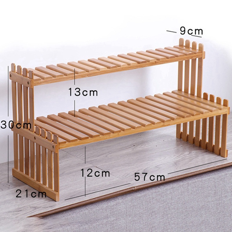 Giá Đỡ Chậu Hoa Bằng Tre Dùng Trang Trí Bàn Làm Việc