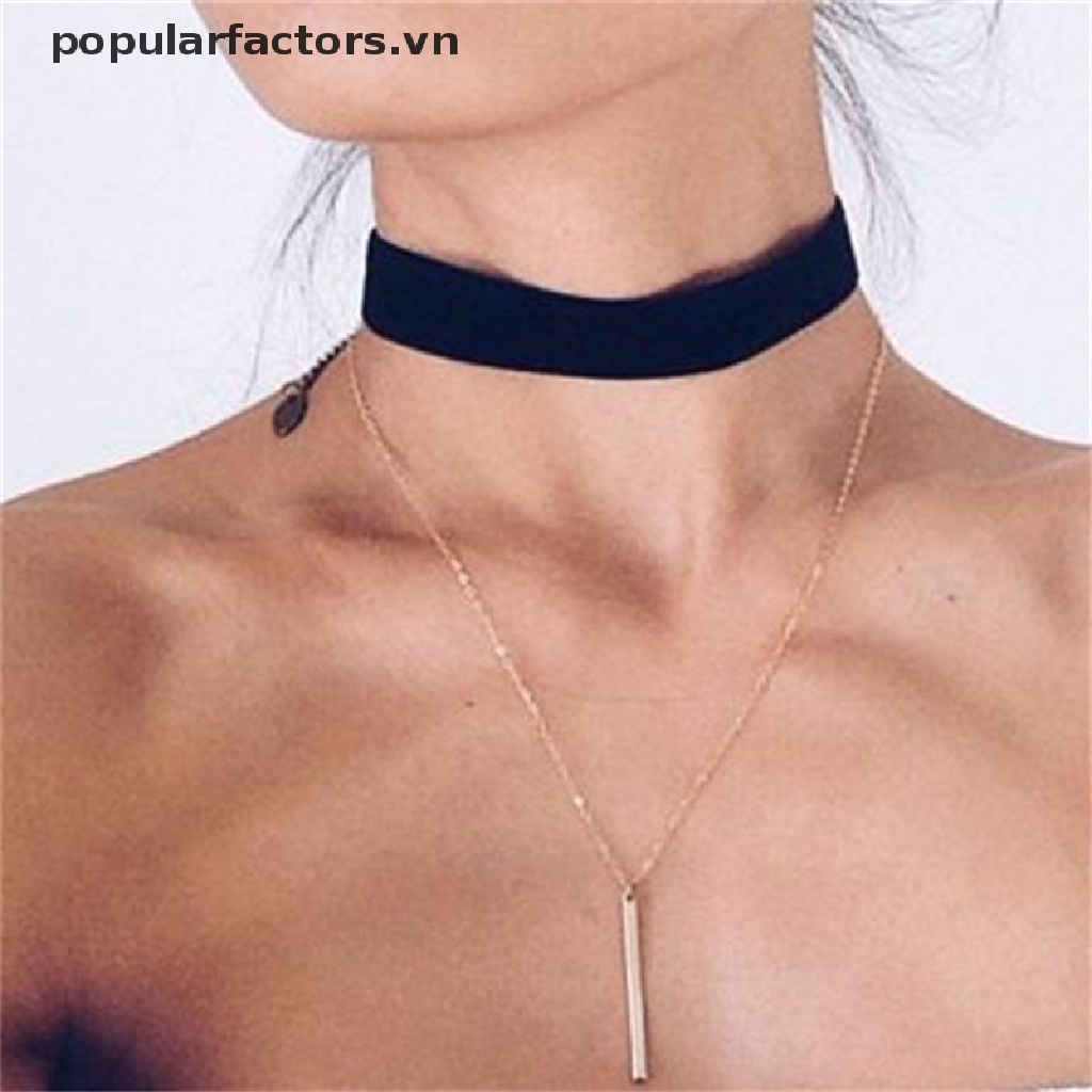 Vòng cổ choker nhung màu đen làm bằng tay phong cách gothic cổ điển