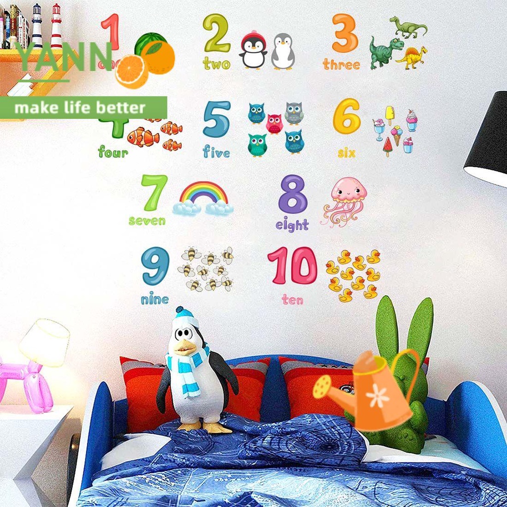 Miếng dán tường trang trí nhiều họa tiết hoạt hình tùy chọn xinh xắn DIY