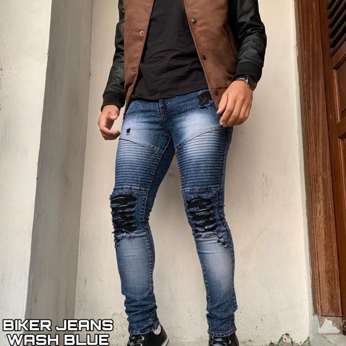 Bán Chạy Quần Jean Mỏng Dáng Ôm Phối Rách Kiểu Rách Đi Xe Đạp/ Biker