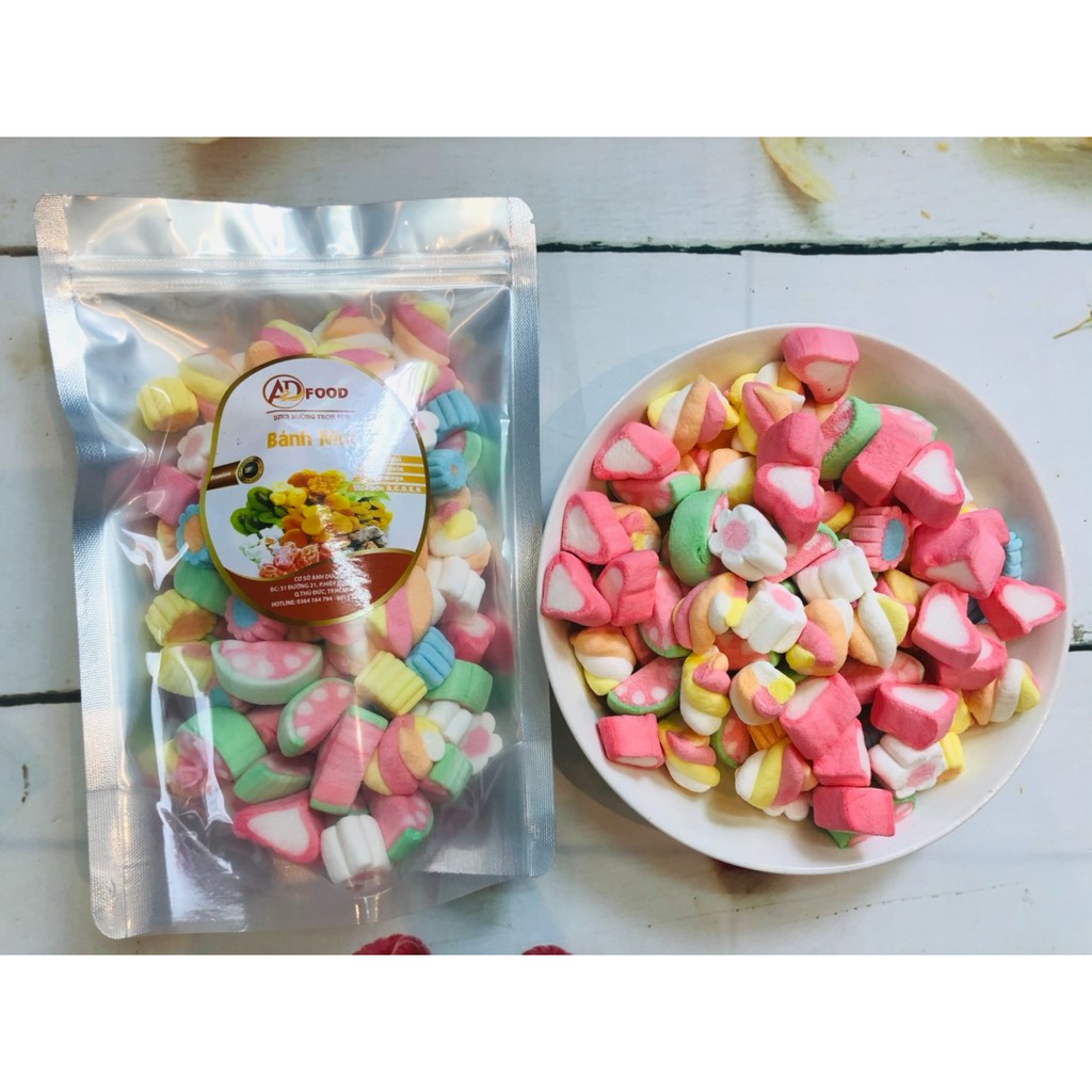 Kẹo Bông Marshmallow đủ vị, Gói 100g