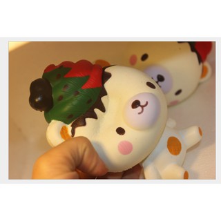 Squishy Gấu đội Nón Kem đỏ