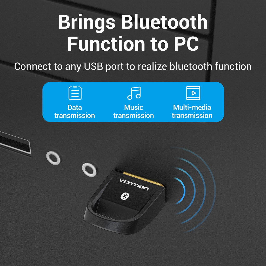 Đầu thu USB VENTION kết nối không dây Bluetooth 5.0 cho máy tính