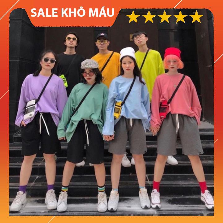[ẢNH THẬT+VIDEO]ÁO SWEATER BASIC TRƠN TAY DÀI CỔ TRÒN CHO NAM NỮ MẶC THU ĐÔNG