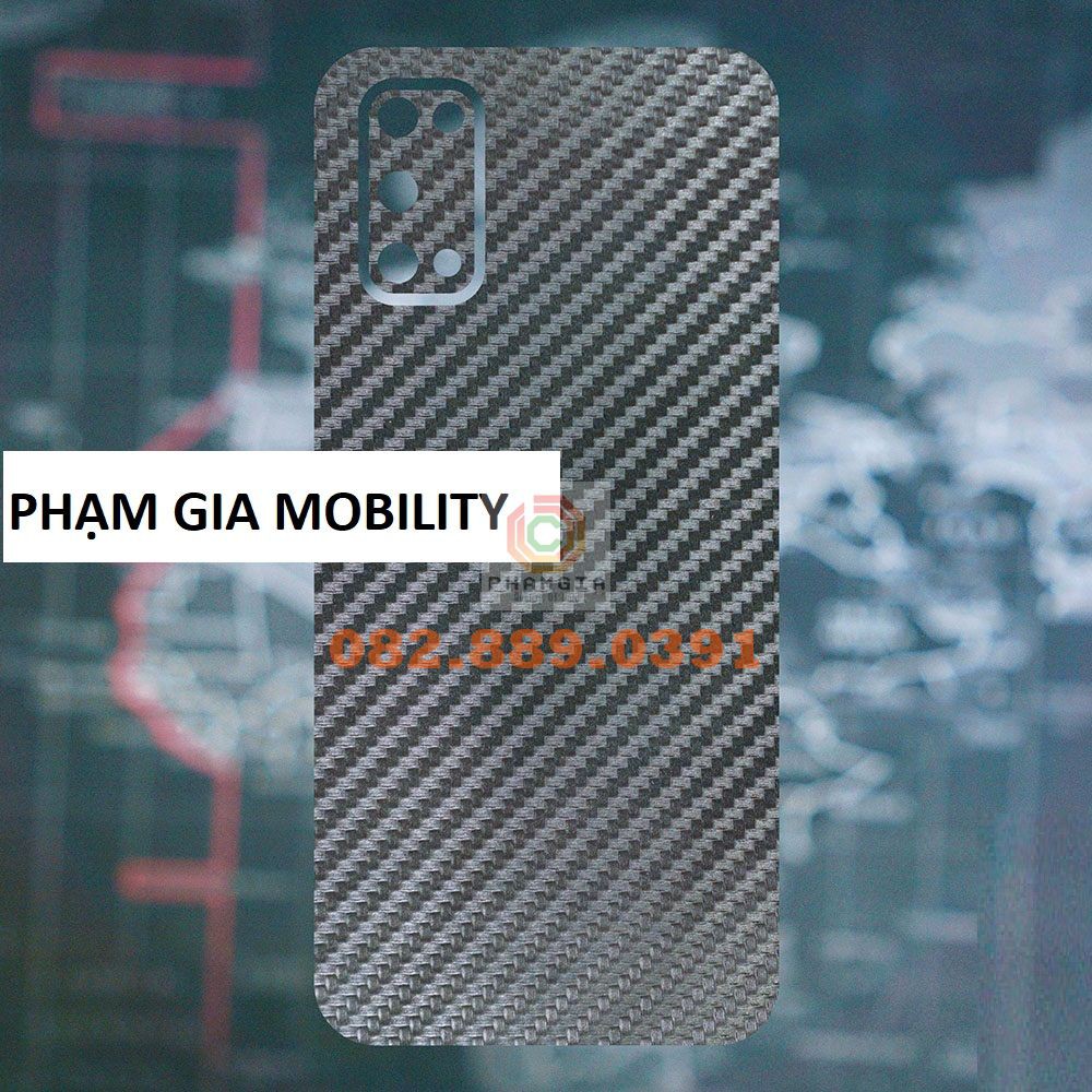 Miếng dán mặt lưng skin carbon Realme 7/ 7i/ 7 Pro
