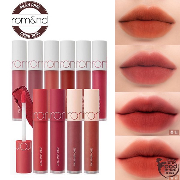 AS Son kem lì cực nhẹ môi Romand Zero Velvet Tint 5.5g 4 6
