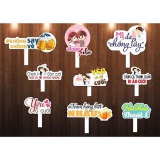 Set 10 hashtag cầm tay đám cưới